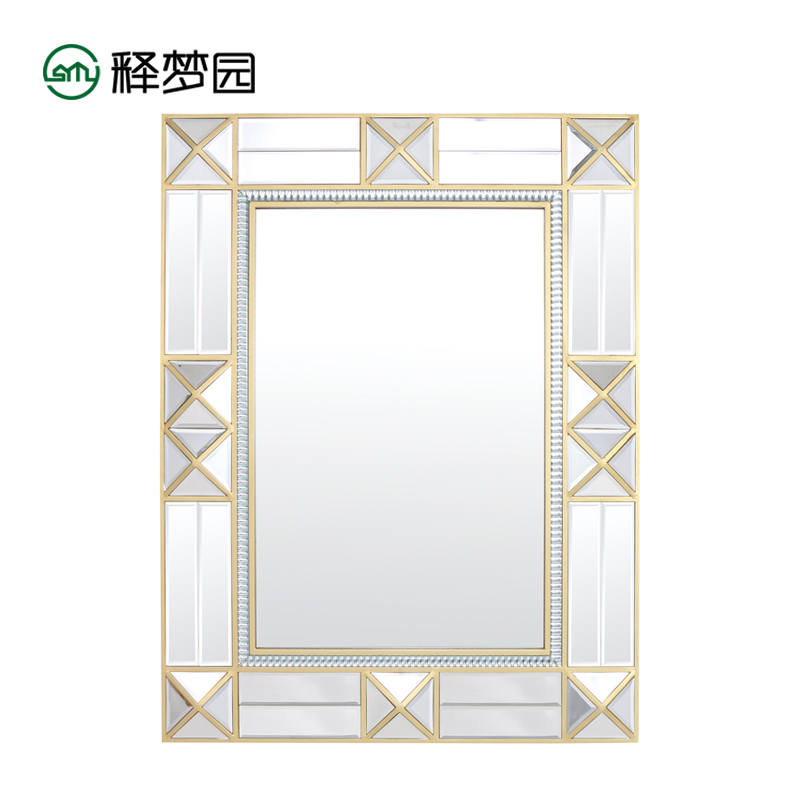 Eurostyle Neoclassical Solid Genguan Decorative Mirror Creative Art Full Body Mirror Bathroom Mirror Dresser Dresser 9002