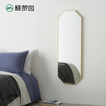 Nordic stainless steel bathroom mirror toilet toilet wall mirror Brass gold decorative mirror Full-length mirror 2082