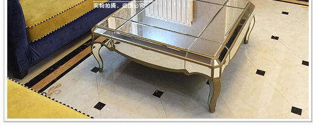 Gương bàn cà phê Bàn cà phê thủy tinh Gương đồ nội thất Sâm panh châu Âu Mới hậu hiện đại 1026 - Bàn trà bàn trà gỗ nguyên khối