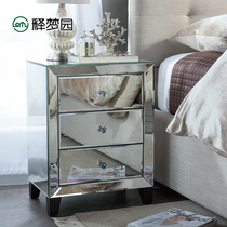 Nordic mirror bedside table Bedside storage storage Simple modern multi-functional bedroom drawer-style small cabinet 3013