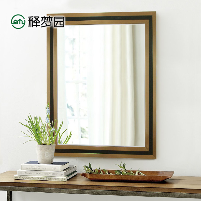 Nordic bathroom mirror bathroom mirror wall hanging wash vanity bathroom mirror porch decorative mirror 2043