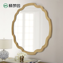 Nordic large round mirror wall hanging Gold simple vanity table decorative mirror Toilet Bathroom Vanity mirror 2055