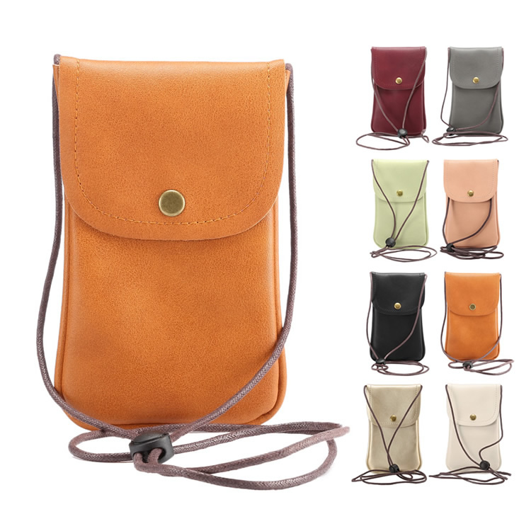 Cute mobile phone bag girls new trend mini small bag leather diagonal shoulder bag lanyard neck Korean fashion