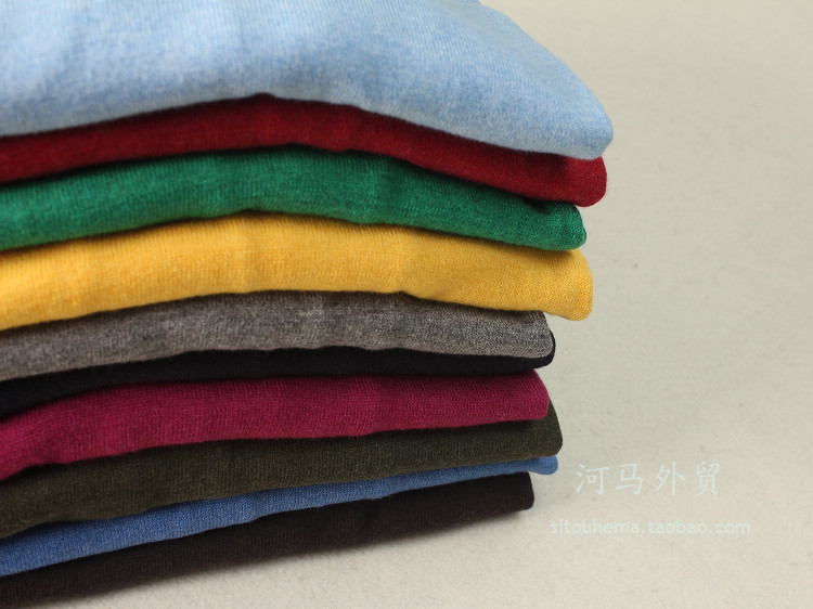 Kiểm soát công việc kiểm soát vải phải xem hàng xa xỉ của Mỹ thoải mái cotton + len cổ chữ V tay dài đan đáy nam áo nam