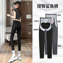 Suspension pants shark pants leggings Womens Spring and Autumn wear thin yoga Barbie Library pants hip pants