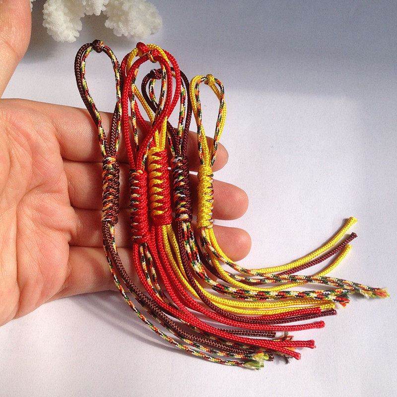 Hand knitting double - color gold junction can hang the Buddha bag