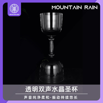 Crystal bowl double head double sound transparent handheld holy grail Buddha sound bowl yoga depressurization Jing heart meditation percussion instrument