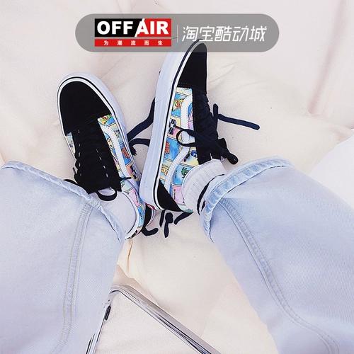 Vans, комиксы, низкие кроссовки, принт