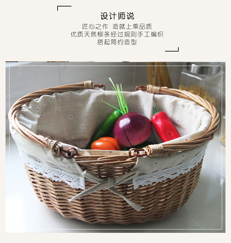 Fuji Fruit Basket Handy Basket Blue Picnic Basketball Basket Wicket Basket Shopping Basket