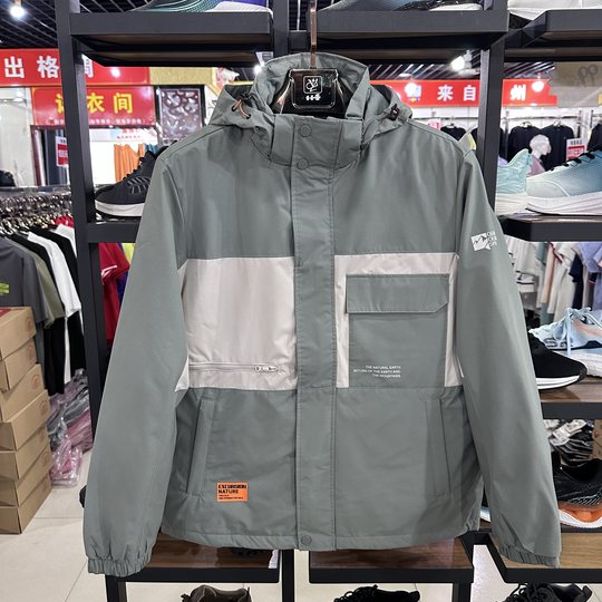 乔丹秋冬男子梭织风衣加绒加棉保暖外套拼色防风上衣FFD43225402B