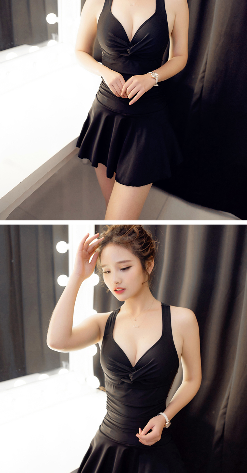Áo tắm nữ 2019 mới váy một mảnh khoe ngực nhỏ gợi cảm che kín bụng là bộ đồ tắm mùa xuân nóng bỏng cỡ lớn bảo thủ - Bộ đồ bơi One Piece áo tắm nữ liền thân