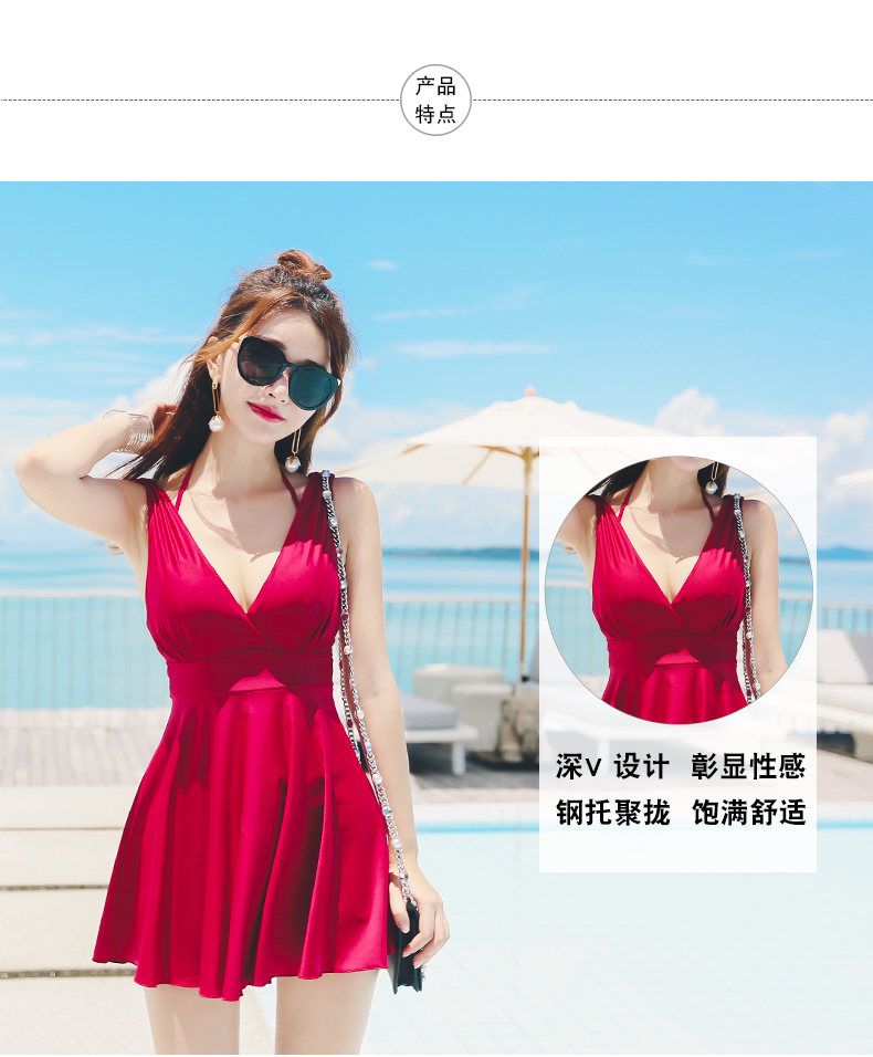 Áo tắm nữ 2019 mới váy một mảnh bảo thủ che bụng thon gọn ngực nhỏ thu hút sinh viên mùa xuân nóng bỏng áo tắm Hàn Quốc - Bộ đồ bơi One Piece áo tắm liền thân màu đen