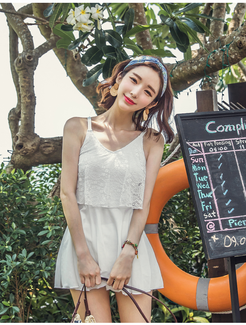 Áo tắm nữ một mảnh bảo thủ che bụng thon gọn áo tắm gợi cảm ngực nhỏ tụ tập áo tắm suối nước nóng Hàn Quốc - Bộ đồ bơi One Piece đồ bơi liền thân bé trai