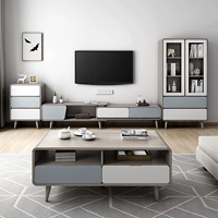 千语 Nordic Postmodern Light Luxury Telecopic TV Cabinet Простой многофункциональный шкаф для хранения.