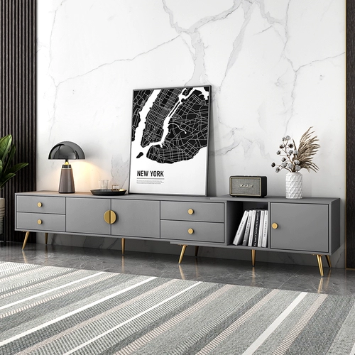 Nordic Light, роскошный выдвижной шкаф для телевизора, современный простой напольный шкаф, маленькая квартира, гостиная, шкаф для телевизора, комбинированный набор журнального столика