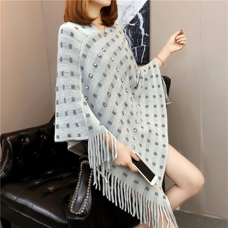 Xuân 2019 mới thu khăn choàng đan áo choàng len công sở áo len mùa đông điều hòa không khí áo sơ mi nữ màu rắn - Vòng cổ áo len cardigan nữ
