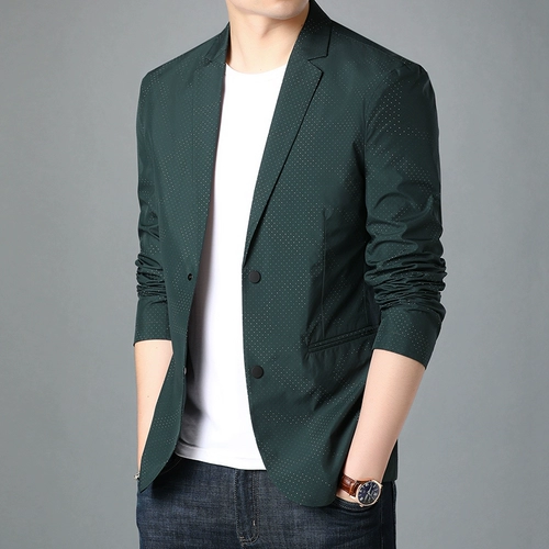 Мужская весенняя куртка для отдыха, мужской легкий и тонкий пиджак классического кроя, облегающий крой