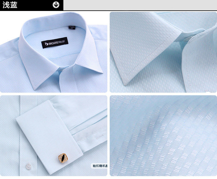 Mùa xuân và mùa thu Nam mới Áo sơ mi Pháp miễn phí Slim Business Dress dài tay áo sơ mi đen thuần trắng sơ mi kẻ sọc