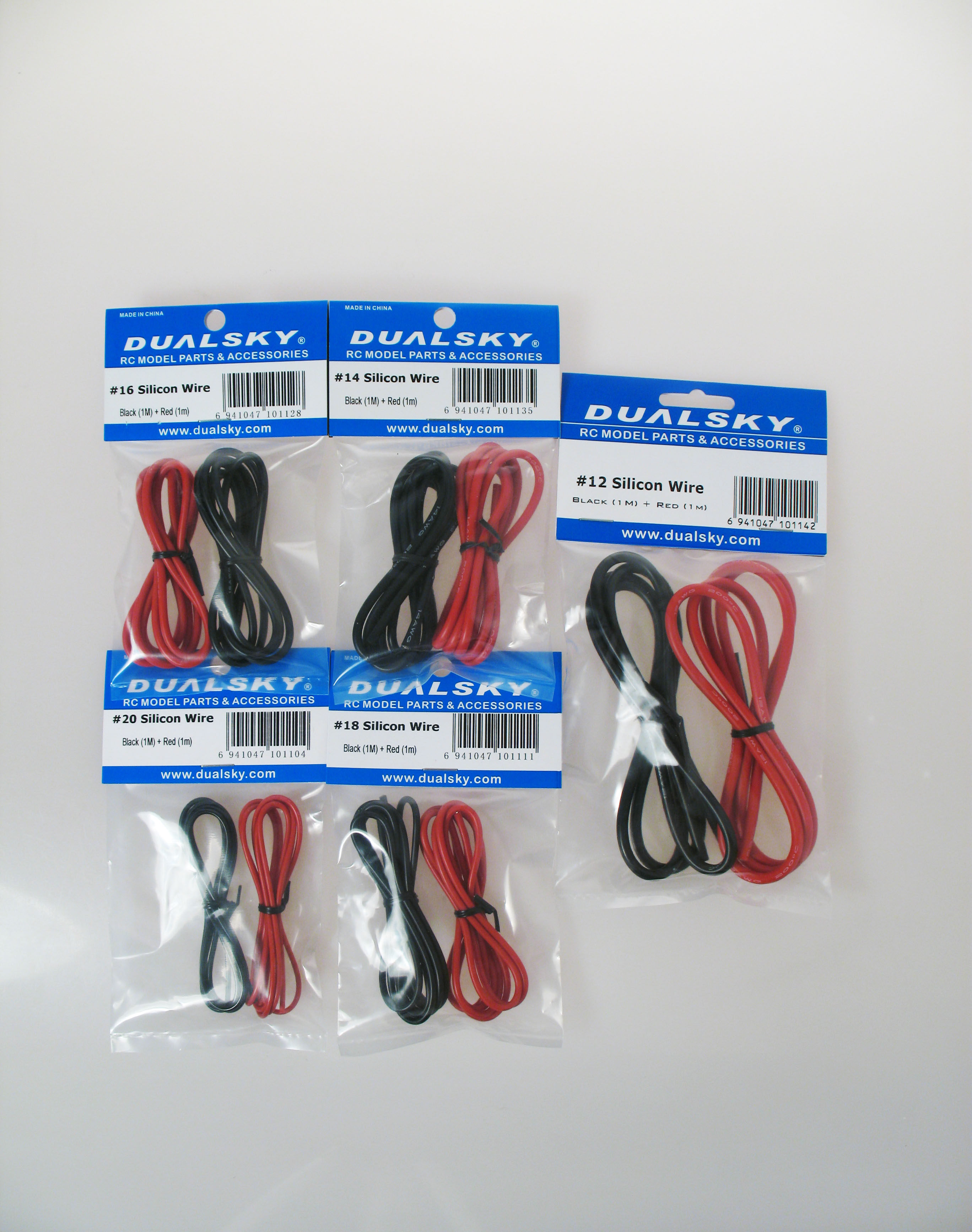 Double-day self-operated DUALSKY high-quality silicone wire 10 11 12 14 16 18 20AWG red and black one meter each