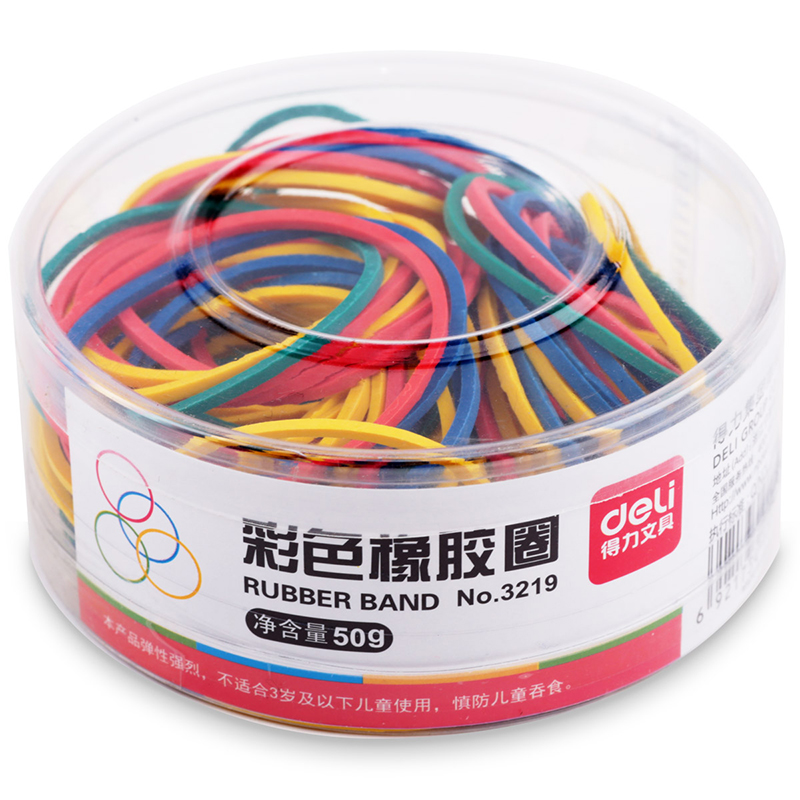 Powerful 3219 color rubber ring barrel rubber band latex ring rubber band 50g barrel affordable office supplies