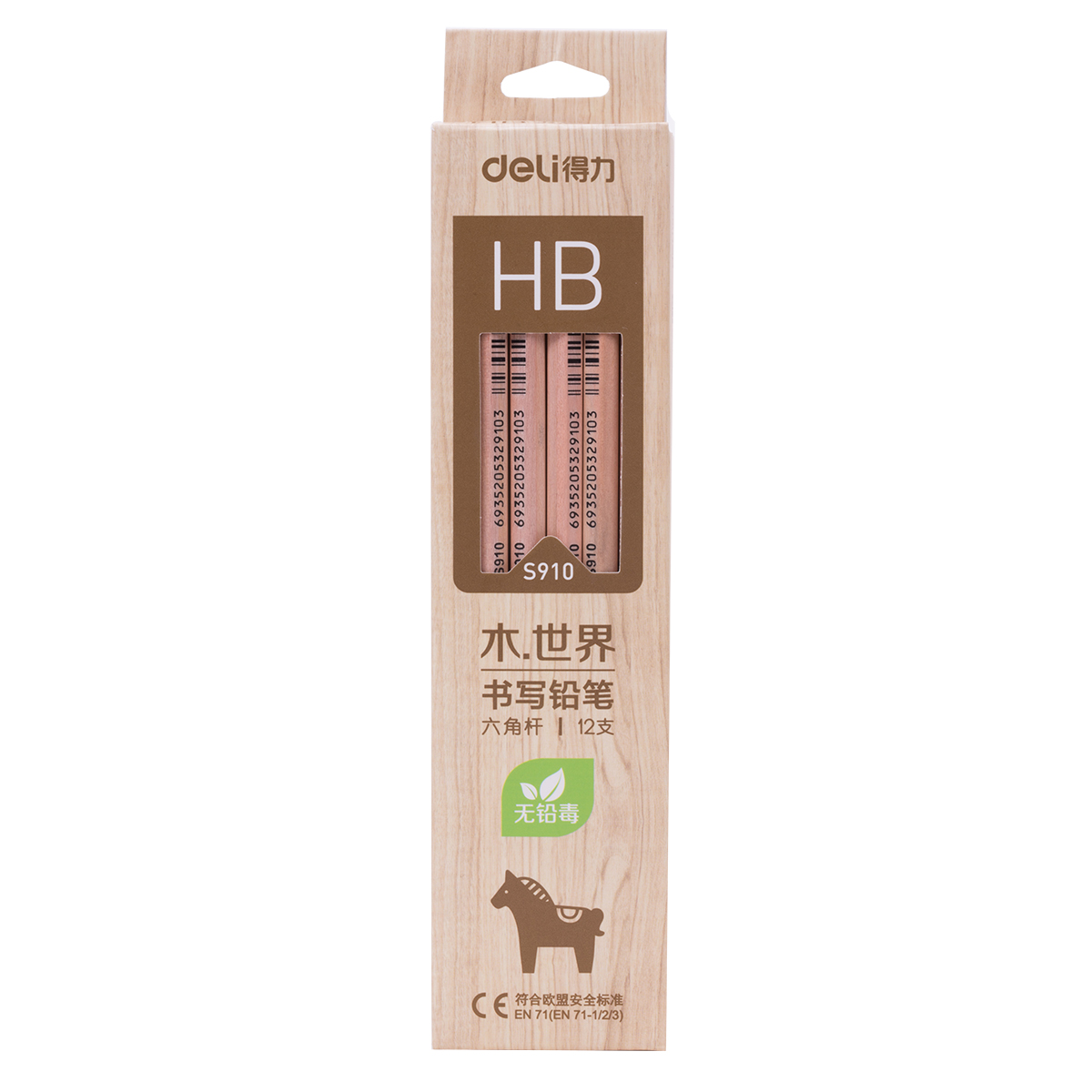 S910 log pencil student pencil HB pencil hexagon cartoon map pencil 12 boxes