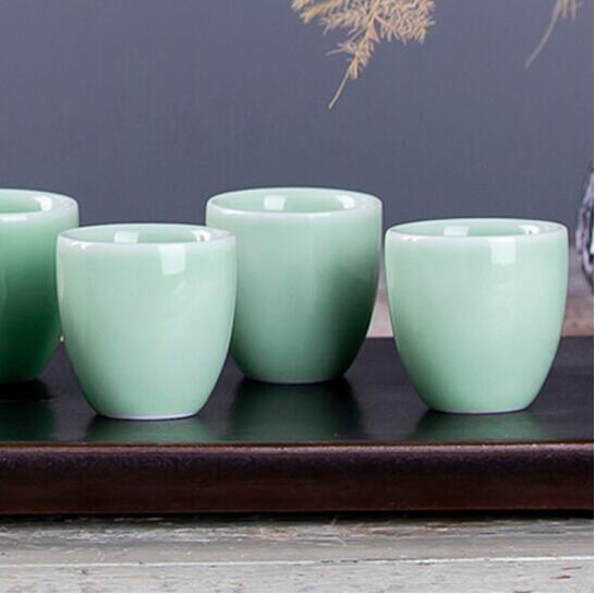 Jingdezhen celadon white wine wine wine wine points suit small a small handleless wine cup a pot of 8 cups of wine bottle glass