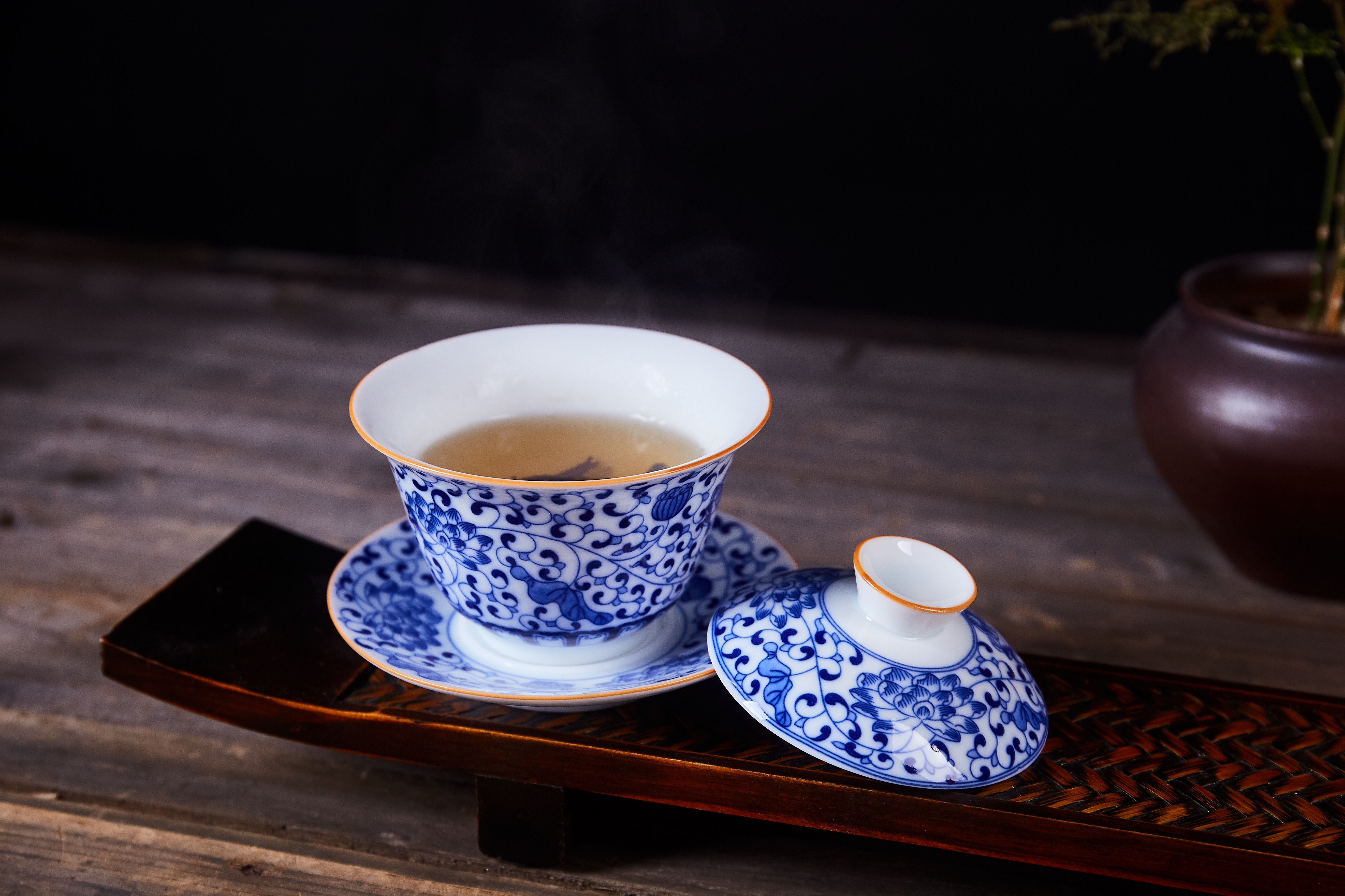 The Was kung fu suit tureen jingdezhen blue and white porcelain three to make tea cup household '200 cc ml