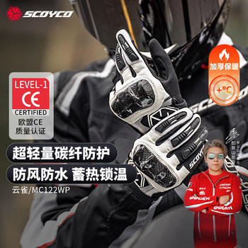 Saiyu Motorcycle Riding Gloves Winter Waterproof Warm Carbon Fiber Protective Anti-Fall Racing Off-Road Cruising Unisex