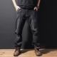 Mùa thu quần jeans nam rộng màu đen co giãn cao ống thẳng cộng với phân bón XL tuổi trung niên béo phì