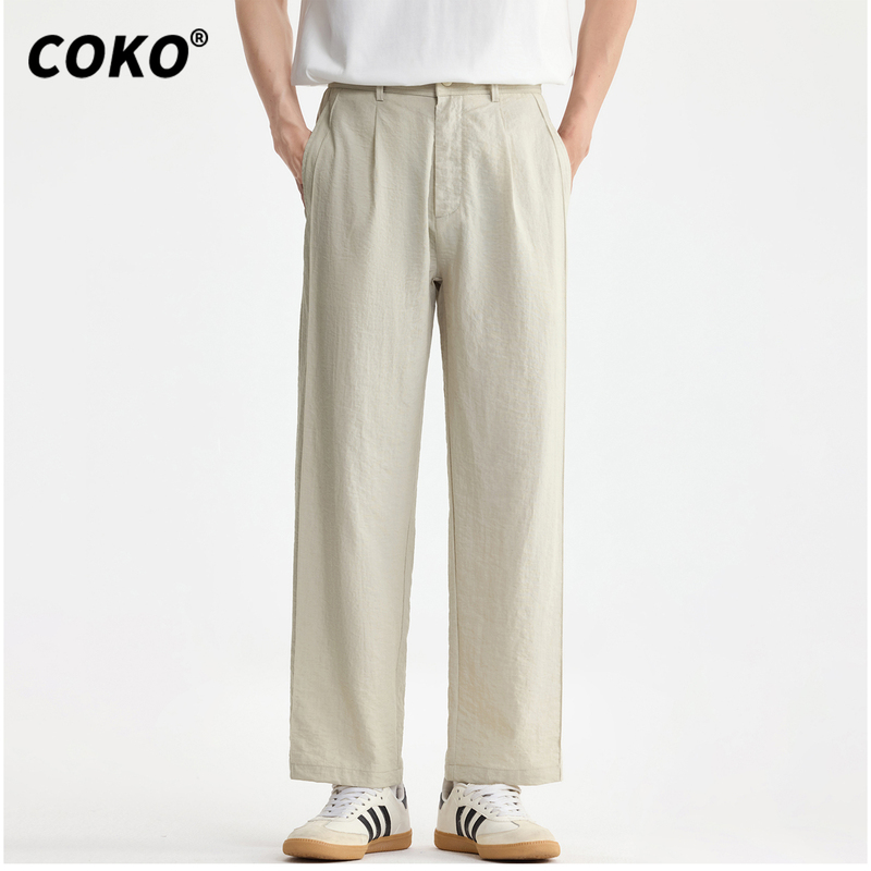 Coko Linen Thin Straight-Leg Cropped Casual Pants for Men 2026 Summer Skin-Friendly Breathable Men's Commuter Dress Pants Coko Linen Thin Straight-Leg Cropped Casual Pants for Men 2026 Summer Skin-Friendly Breathable Men's Commuter Dress Pants
