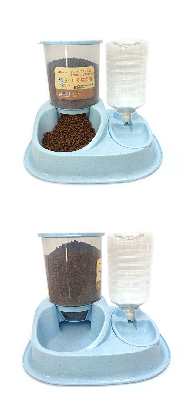 Thú cưng mới tự động nạp thức ăn cho mèo bát thức ăn tự động nước một bát cơm cung cấp cho chó - Cat / Dog hàng ngày Neccessities bình nước tự động cho chó