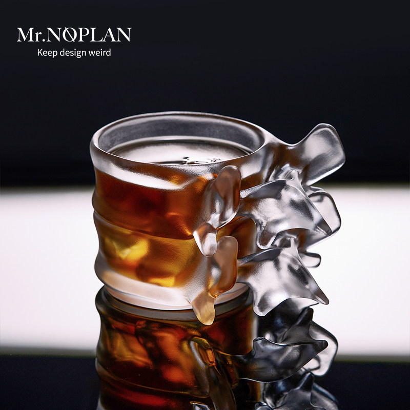 แก้วกระดูกสันหลัง/แก้ววิสกี้/แก้วเหล้า/แก้วกาแฟ ของแท้จาก Mr.Noplan