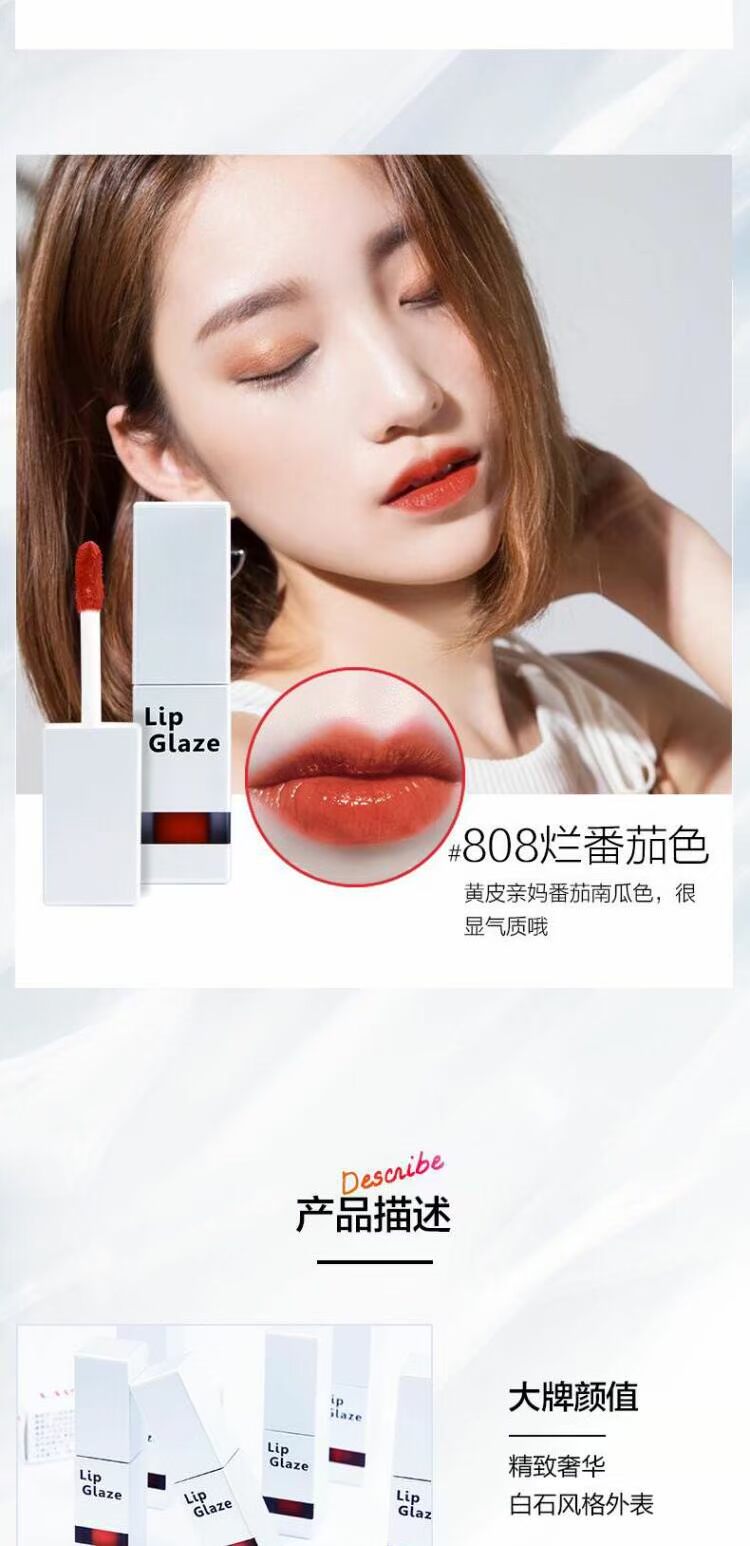 Gương mặt nước màng son môi không dễ bị mất màu và giữ ẩm lâu bền cho son bóng Son bóng nhuộm môi dạng lỏng giữ ẩm cho môi 	son bóng l.a color	