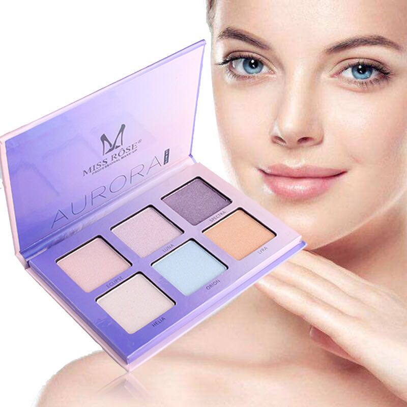 MISS ROSE Aurora sáu màu phân cực độ bóng cao vẻ đẹp ABH lân không bay bột kéo dài màu INS tạo khối black rouge