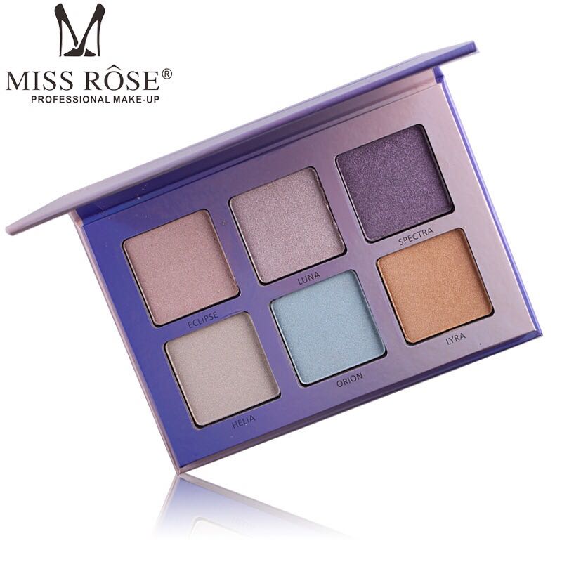 MISS ROSE Aurora sáu màu phân cực độ bóng cao vẻ đẹp ABH lân không bay bột kéo dài màu INS tạo khối black rouge