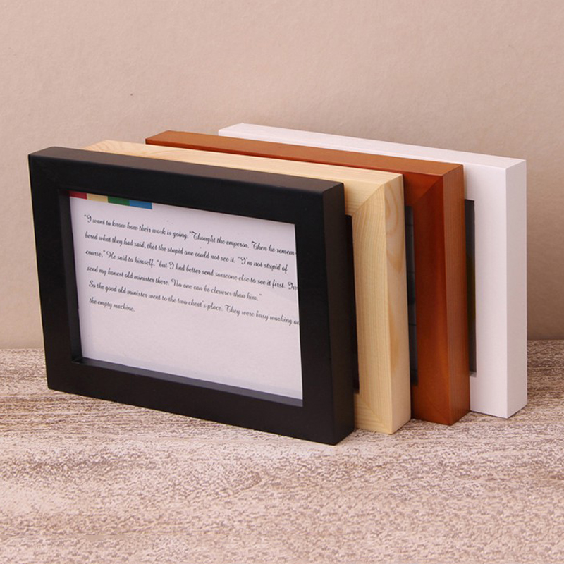 Photo frame picture frame solid wood 7 inch 12 inch A4 pendulum table minimalist desktop put hanging dual-use white wash photo Beijing
