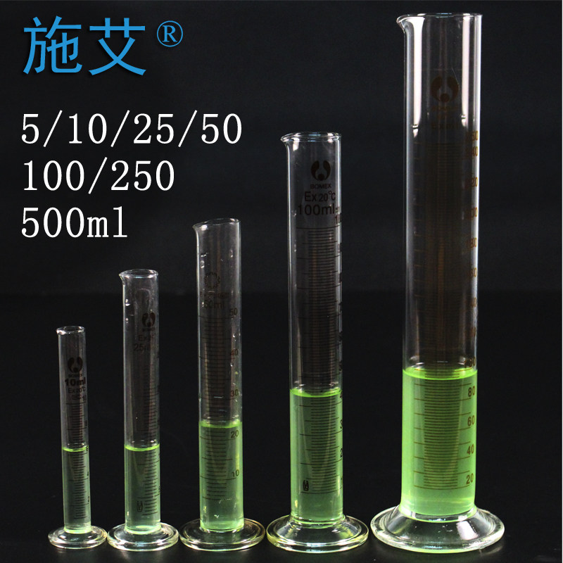 All-glass measuring cylinder Transparent with scale 5ml 10ml 25ml 50ml 100ml 250ml 500ml 1000ml ml Chemical biological real