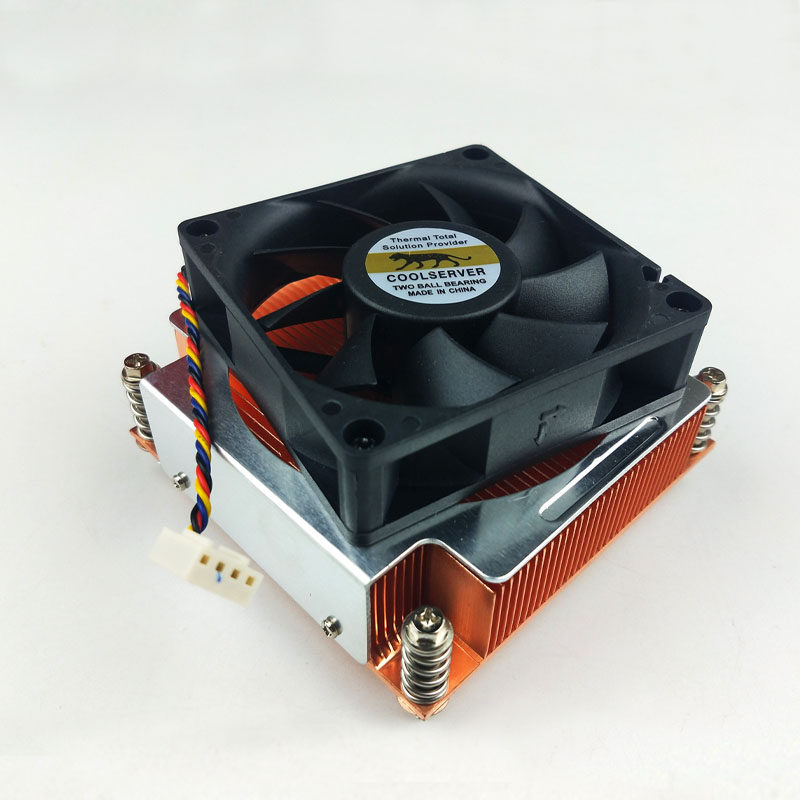 Gold Leopard 2U 1155 1366 2011 Ultra-large copper press-down server CPU radiator 1200 fan