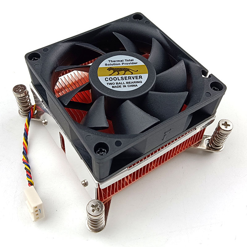 Gold Leopard pure copper 2U server CPU radiator 1150 1155 2011 1366 double ball temperature control fan