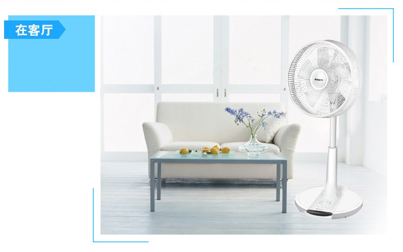 Emmett Quạt đứng 12 inch nâng nhà tiết kiệm năng lượng năng lượng câm lắc đầu máy móc thời gian quạt sàn điện - Quạt điện quạt trần đèn chùm panasonic
