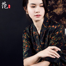 Одежда для дам 【母亲节清仓特惠】真丝绢纺香云纱上衣女桑蚕丝衬衣杭州丝绸上衣