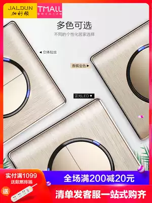 Type 86 concealed household tap five-hole switch socket panel porous with switch Wall point switch with LED light