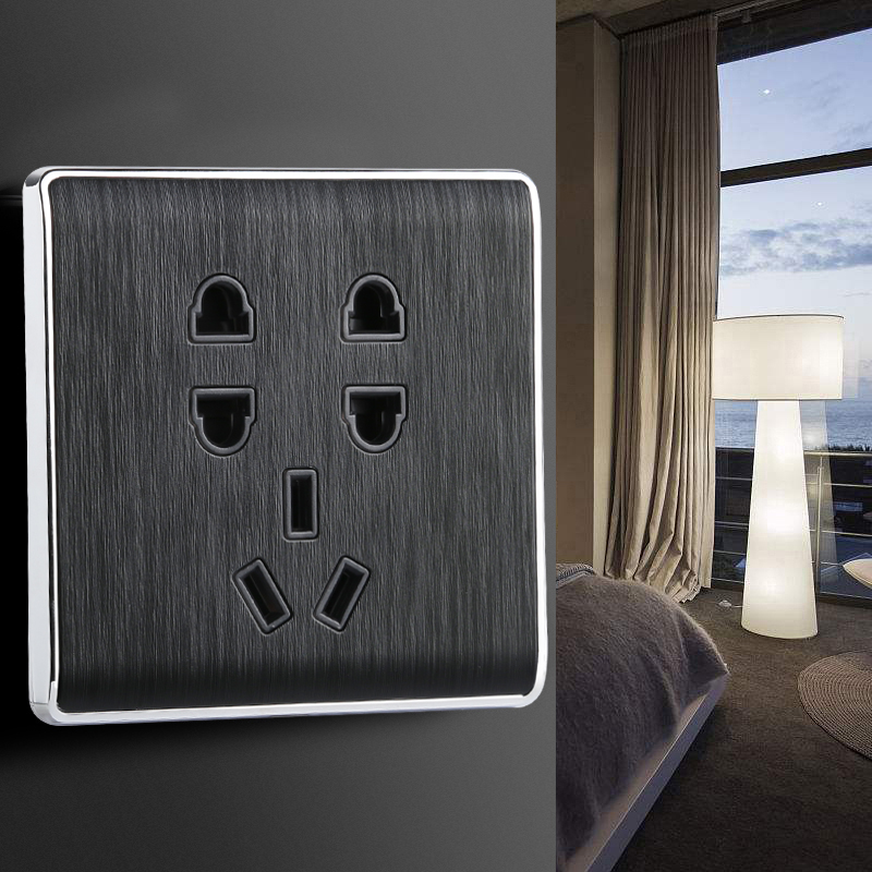 Galyton Wall Light Point Switch 86 Type Concealed Home Switch 22 37 Hole Socket C5 Black Dot Switch