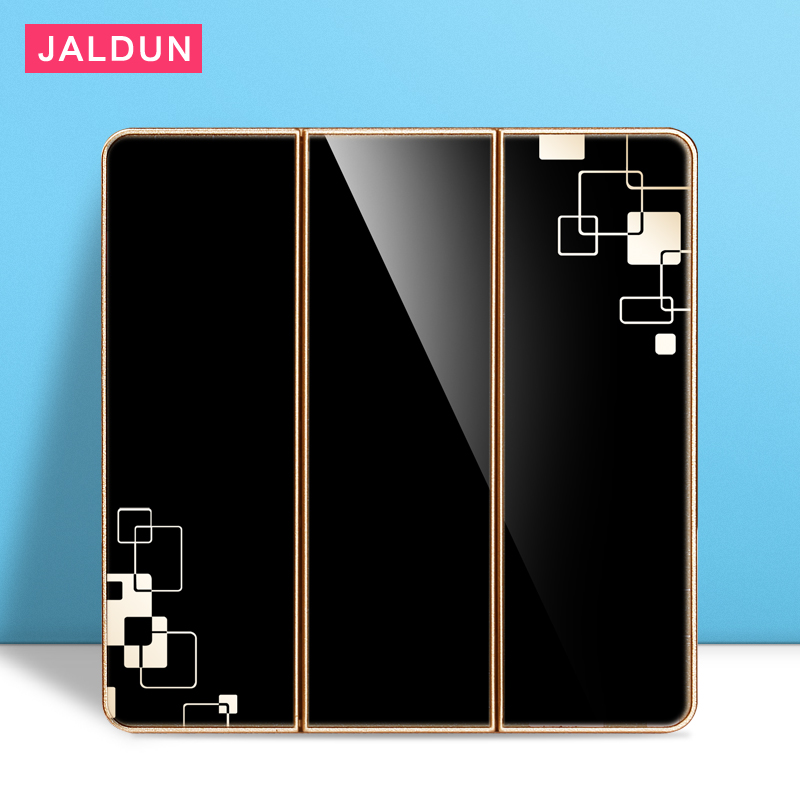 Wall 86 Triple Open Double Link Switch Socket Panel Champagne Gold Power Switch Socket panel M4 Three open double cut