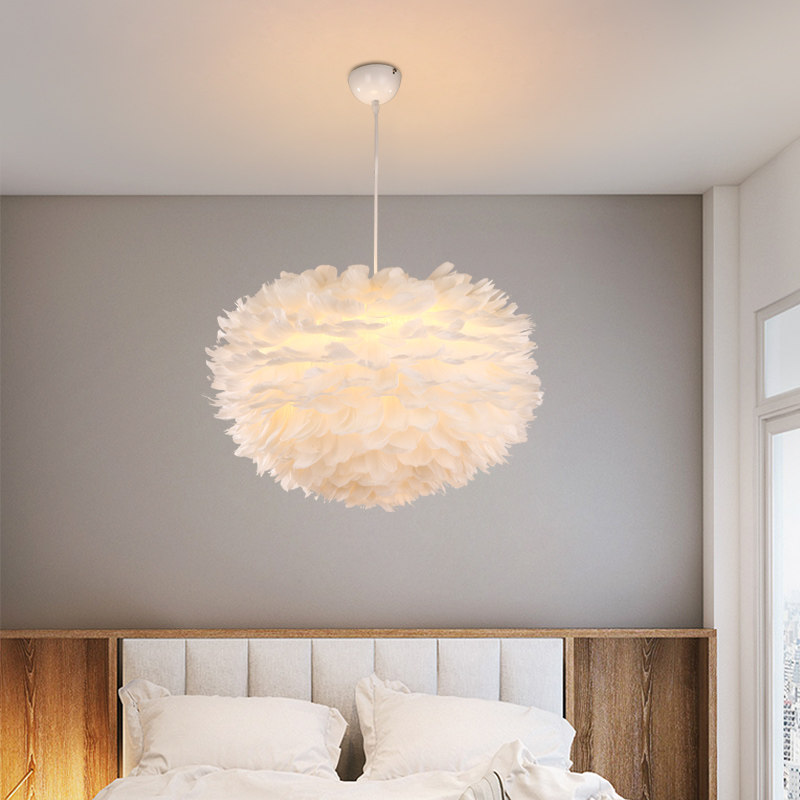 Nordic modern minimalist personality creative net red ins girl warm and romantic living room bedroom dining room feather chandelier