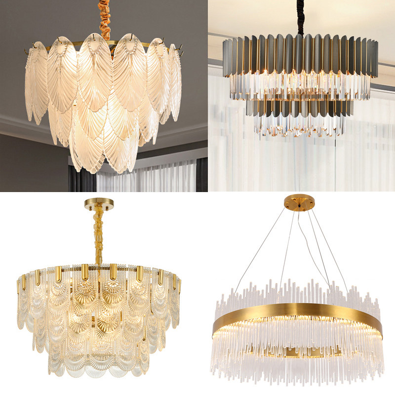 Lightroom restaurant after modern luxury crystal chandelier red light new simple atmospheric port household bedroom lamps