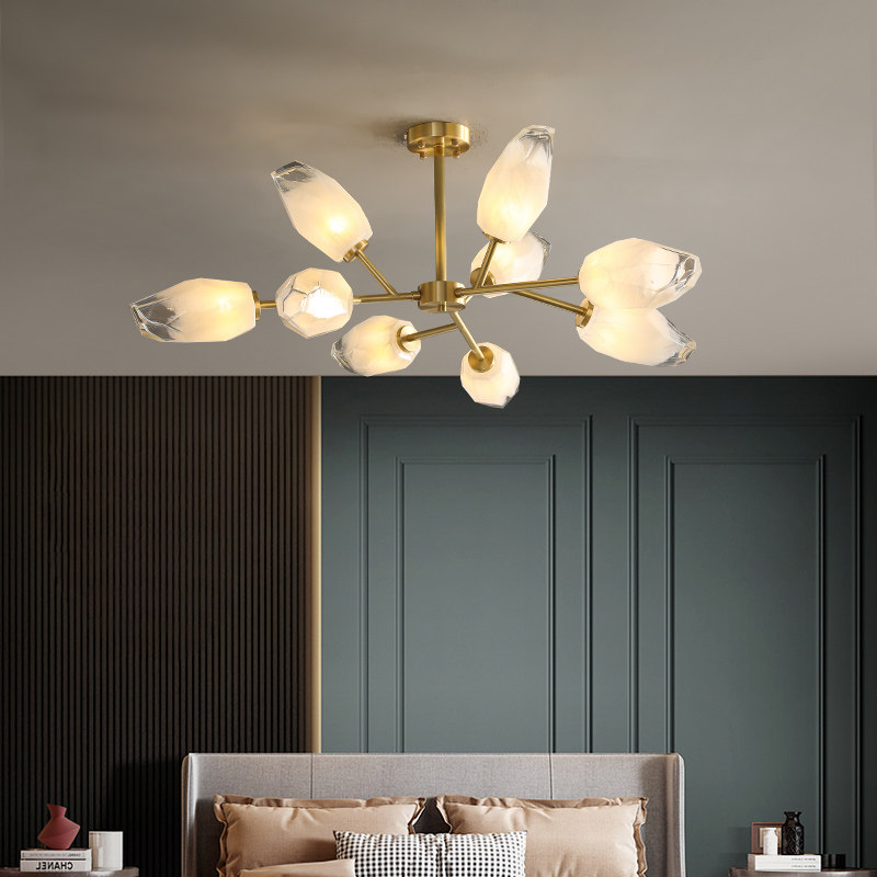 Lightroom luxury copper chandelier Nordic modern American atmospheric restaurant bedroom 2020 new creative lamps