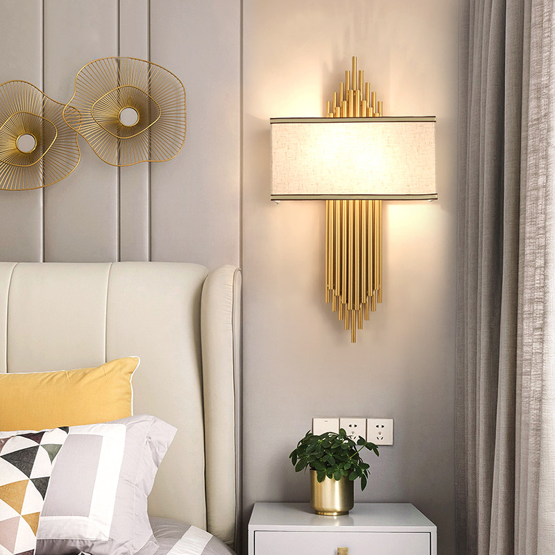 Living room post-modern light luxury wall lamp hotel aisle creative bedroom bedside lamp new Chinese style TV background wall lamp