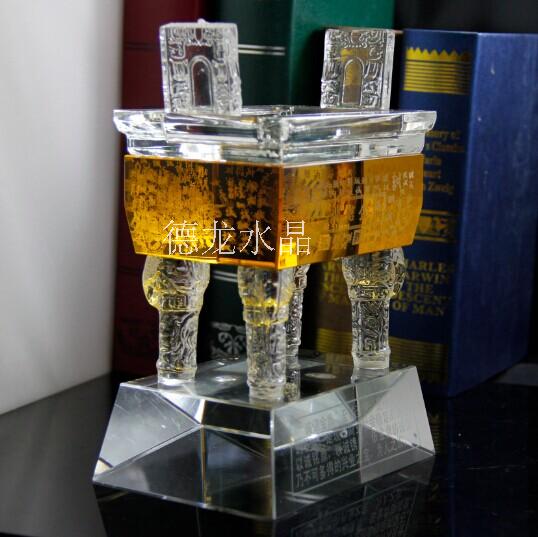 Crystal incense stove crystal tripod integrity tripod piece Buddhist Buddha Supplies Crystal Business Mercy Gift