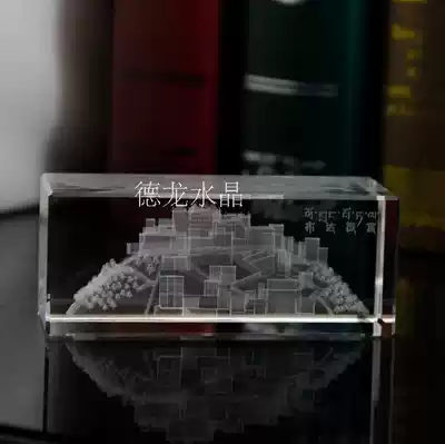Crystal carving Tibet Potala Palace model 3d laser engraving architectural model Crystal inner carving building model ornaments